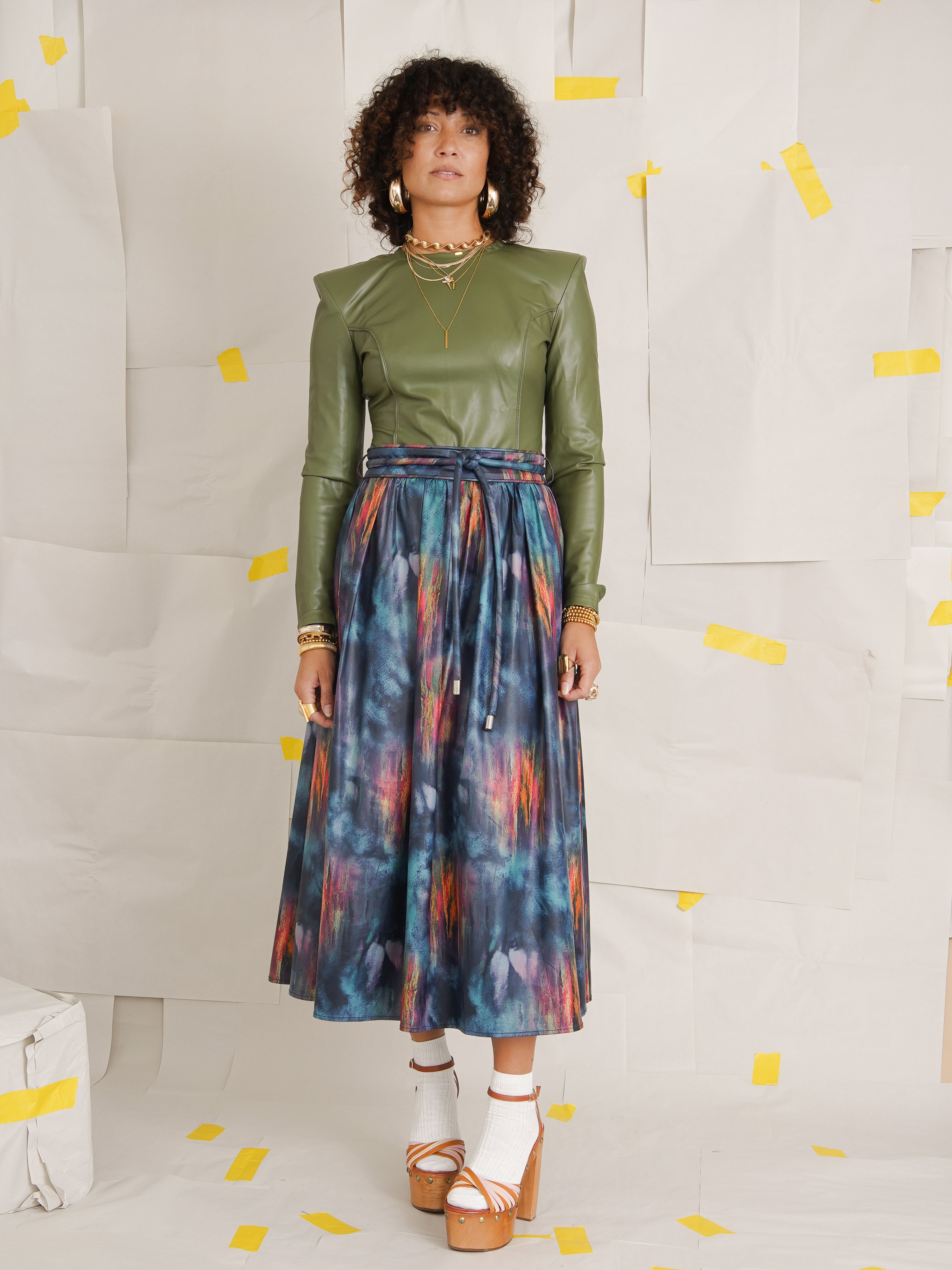 スカート Cotton Dramatic Gather SK WINDSTOPPER PRODUCTS BY GORE-TEX LABS GATHERED SKIRT
