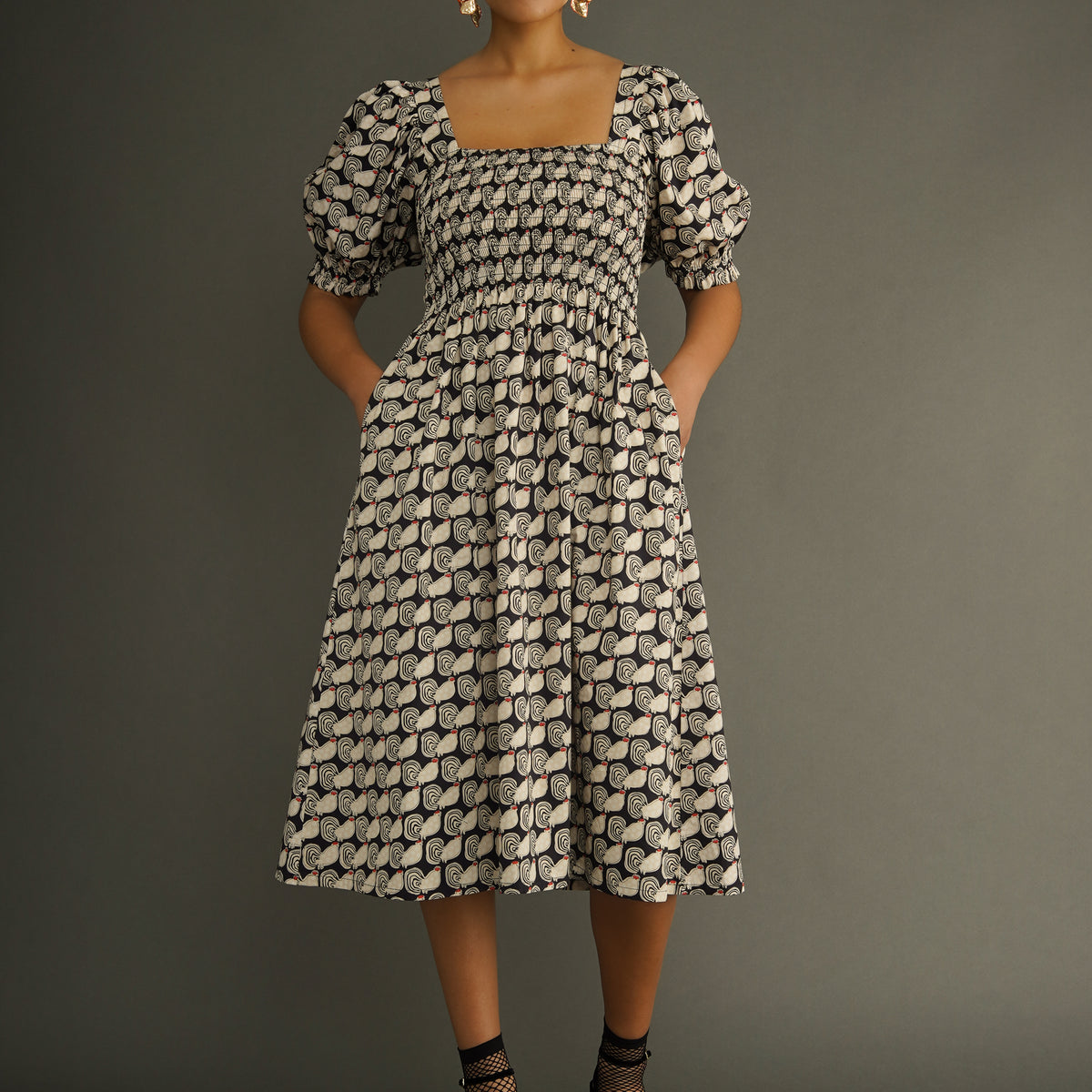 Oba Sabon Gari Midi Smocked Dress - Kemi Telford