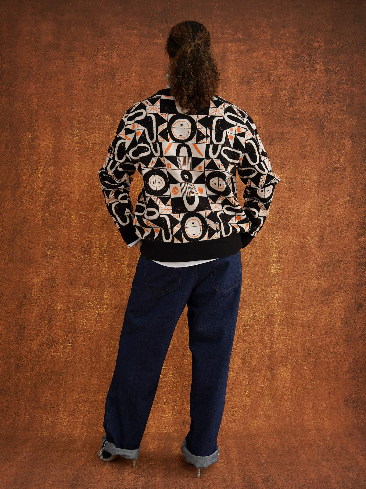 The Ada Cardigan in Geometric Print
