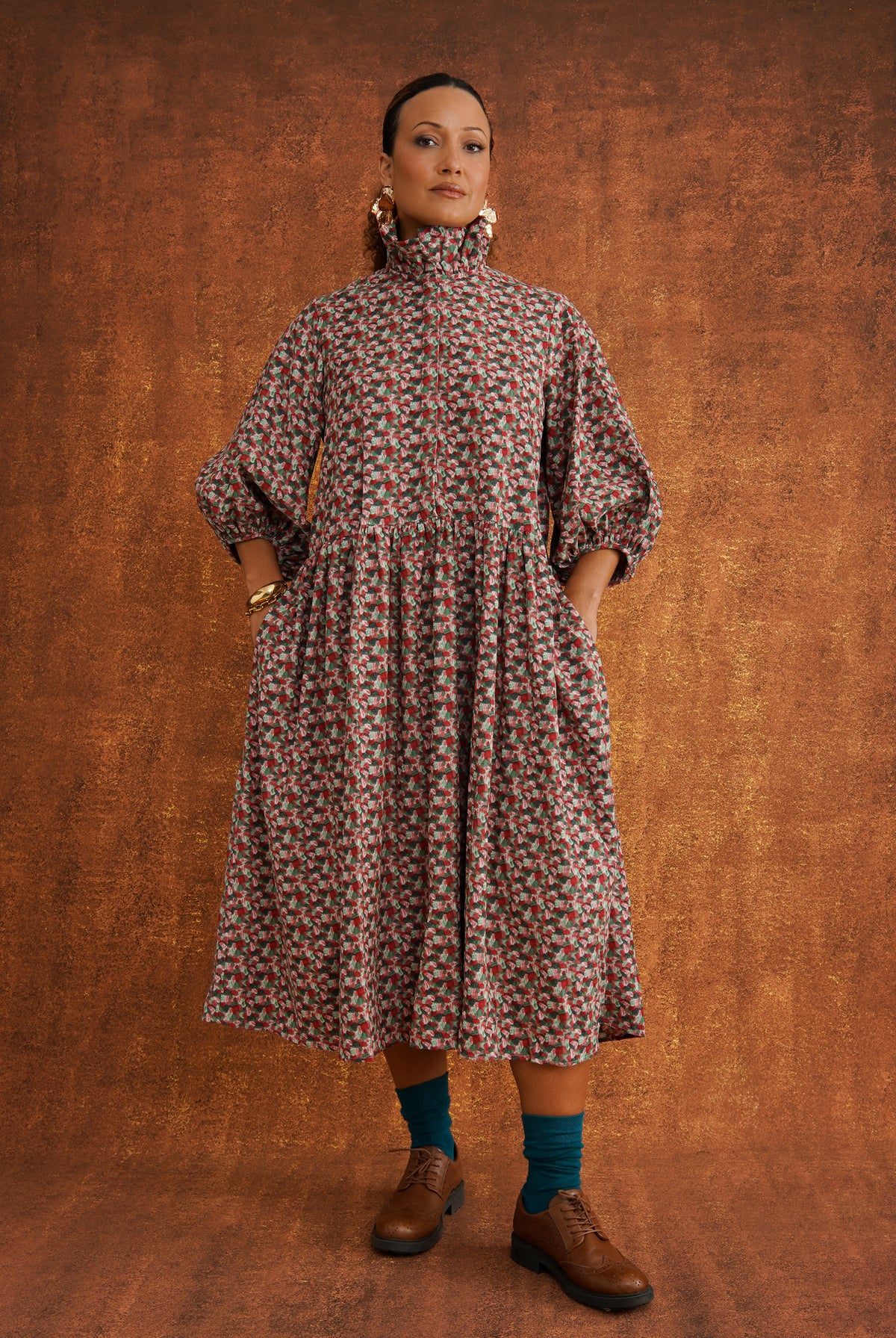 Tokunbo Pink Cord Dress, front view