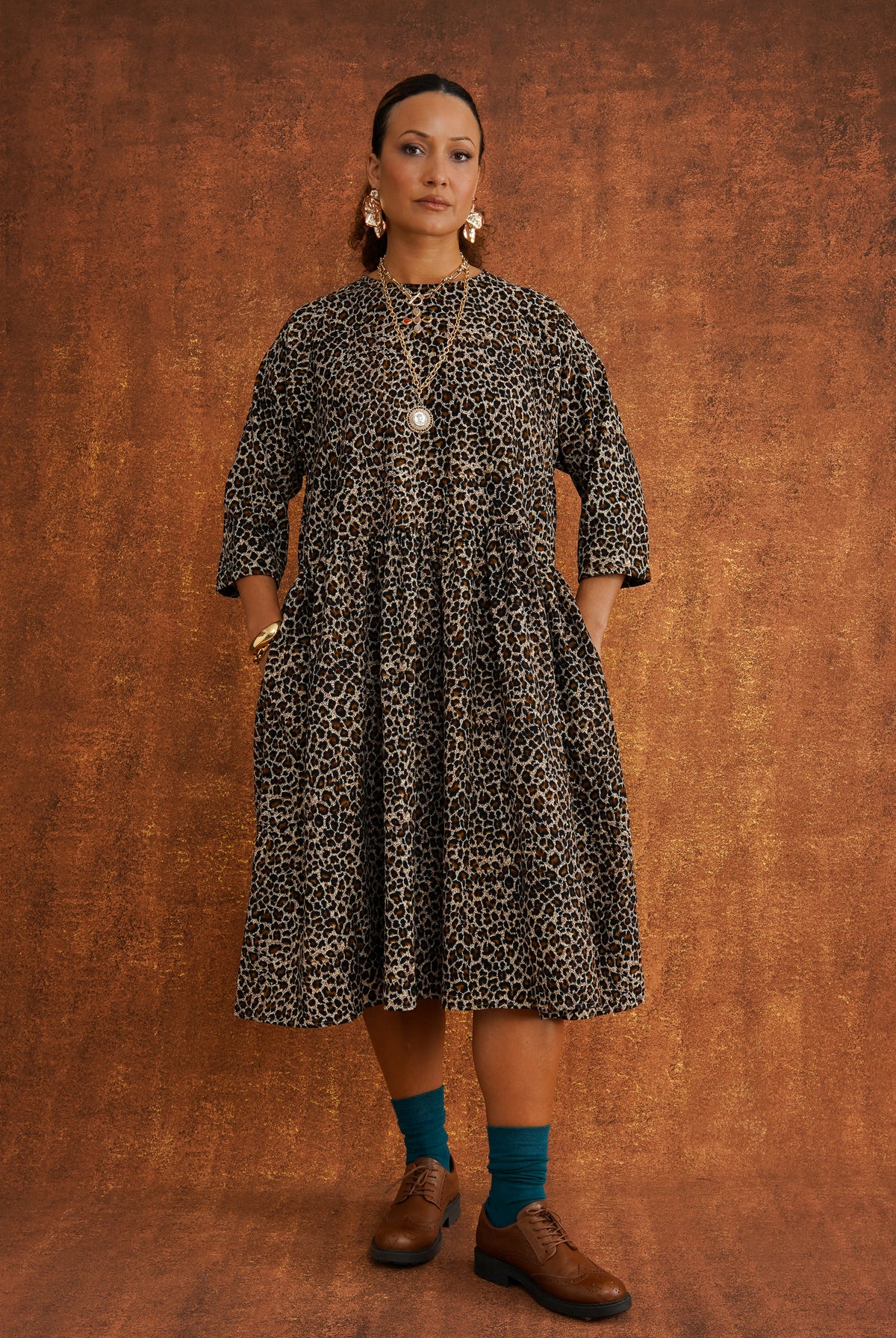 Folashade Corduroy Free Dress, worn by Charli, front view