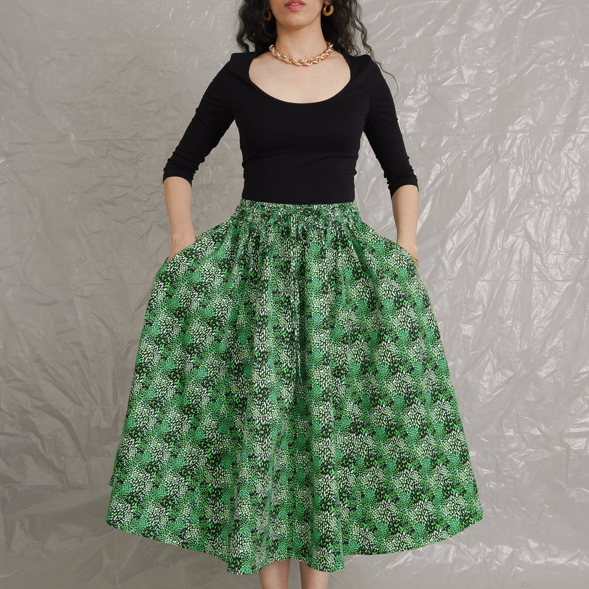 Kansas lime green midi skirt main image 1