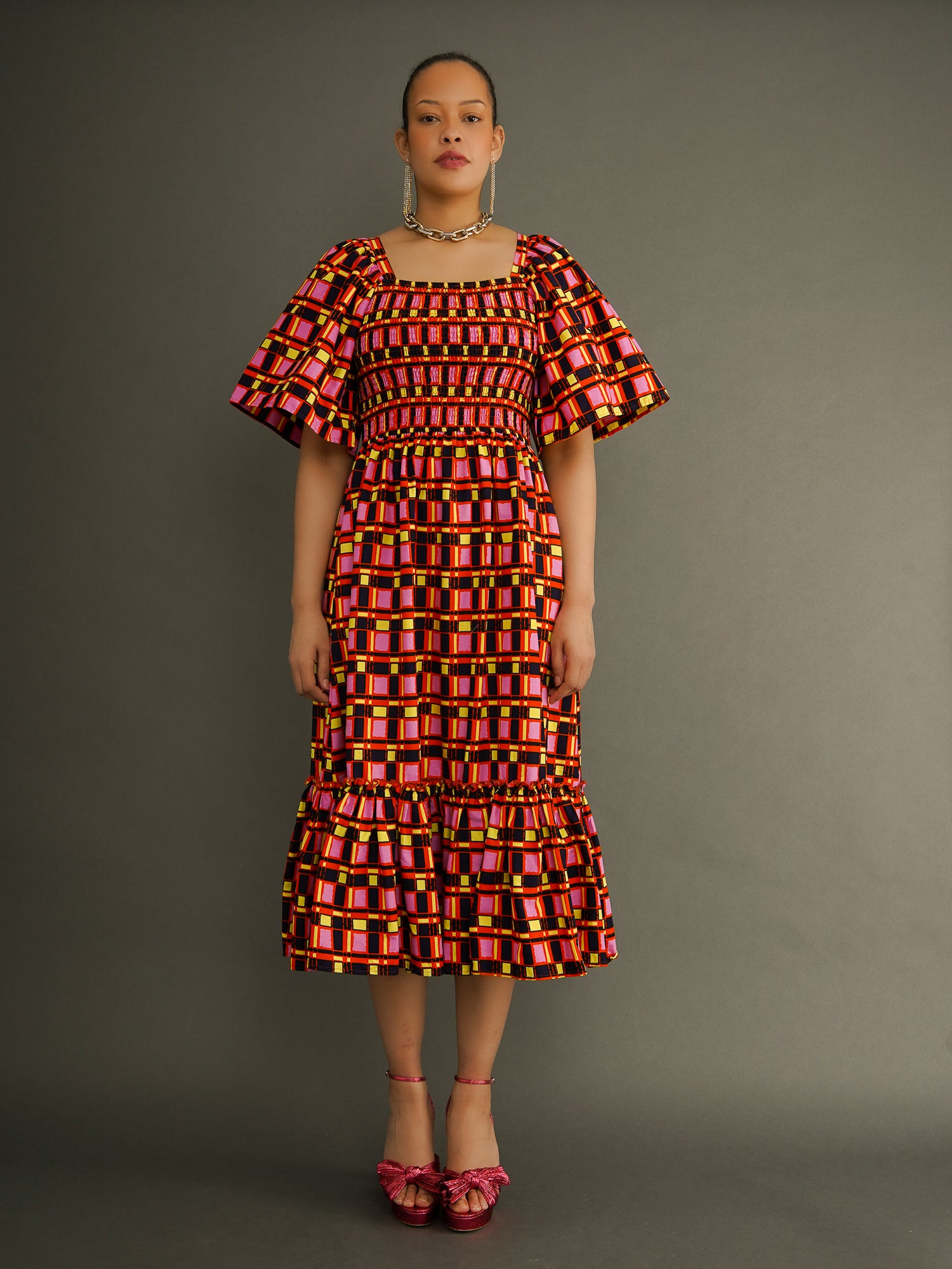Ngozi Smocked Dress | Bold Wax Print Cotton Dress – Kemi Telford Ngozi Smocked Dress | Bold Wax Print Cotton Dress – Kemi Telford
