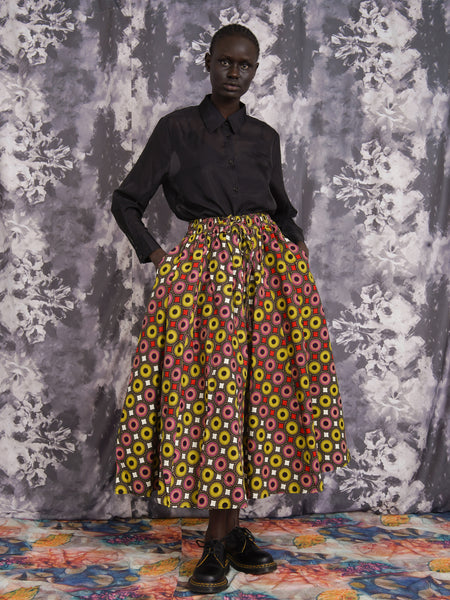【BAON】Kyotoru Banding Dot Midi Skirt October Structured Cotton Bold Midi Skirt – Kemi Telford