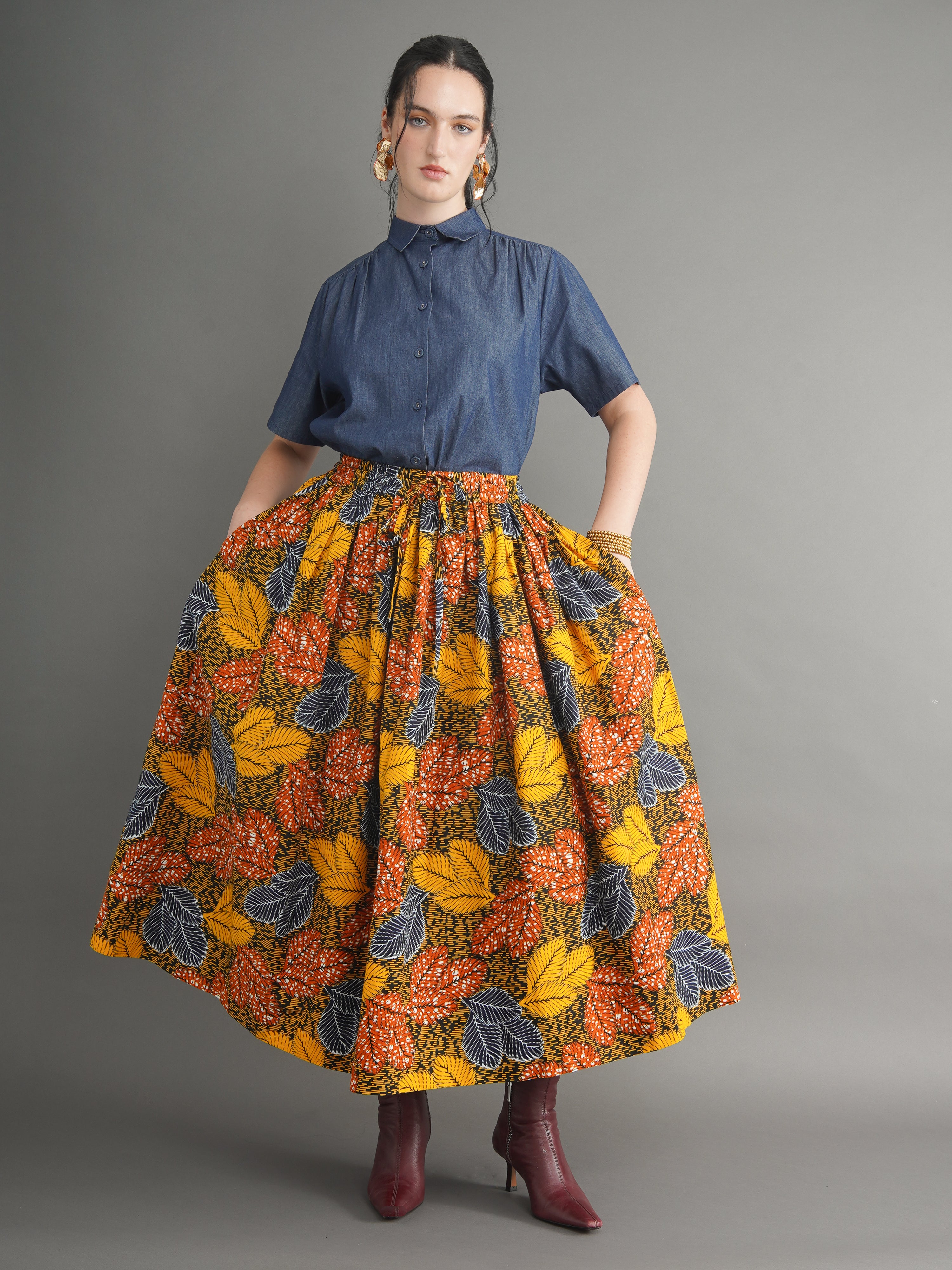 Adesewa Skirt in Dutch Wax Cotton - Kemi Telford