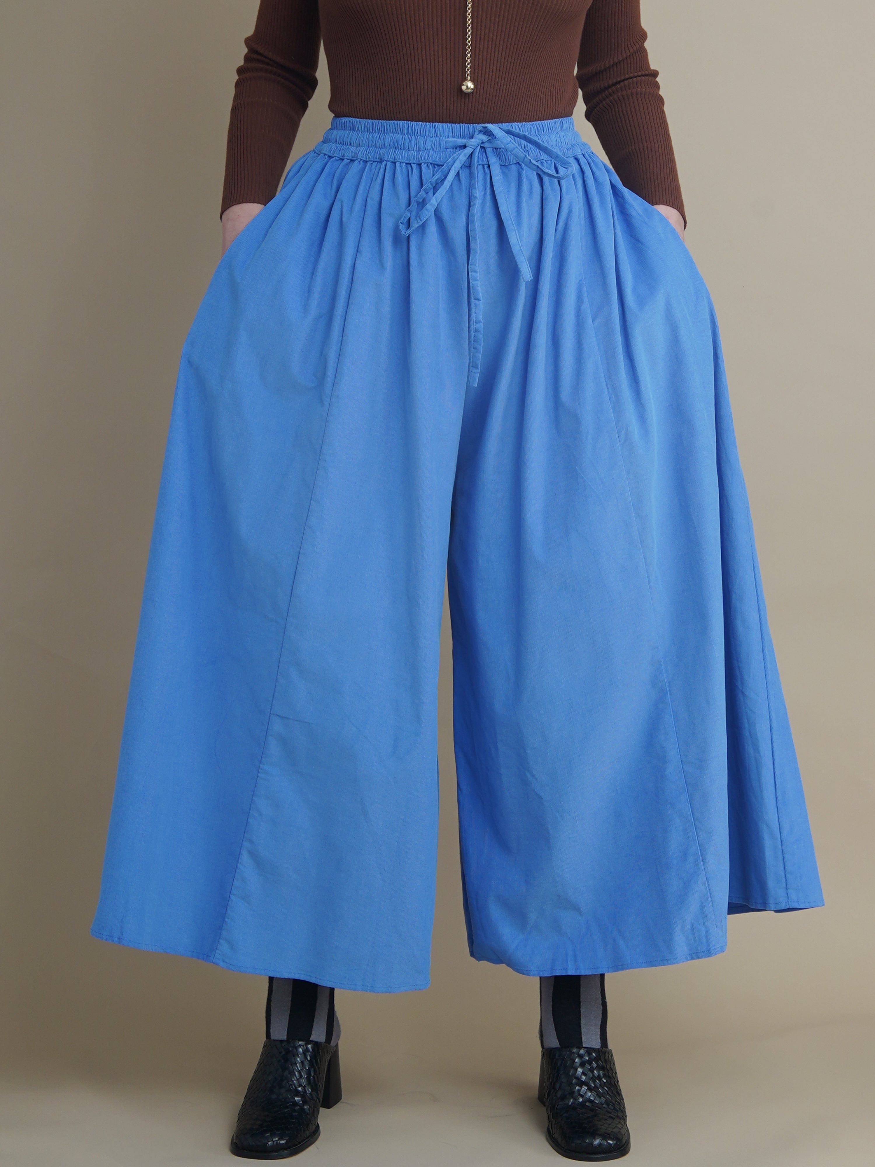 Charlie Blue Corduroy Wide-Leg Palazzo Pants – Kemi Telford
