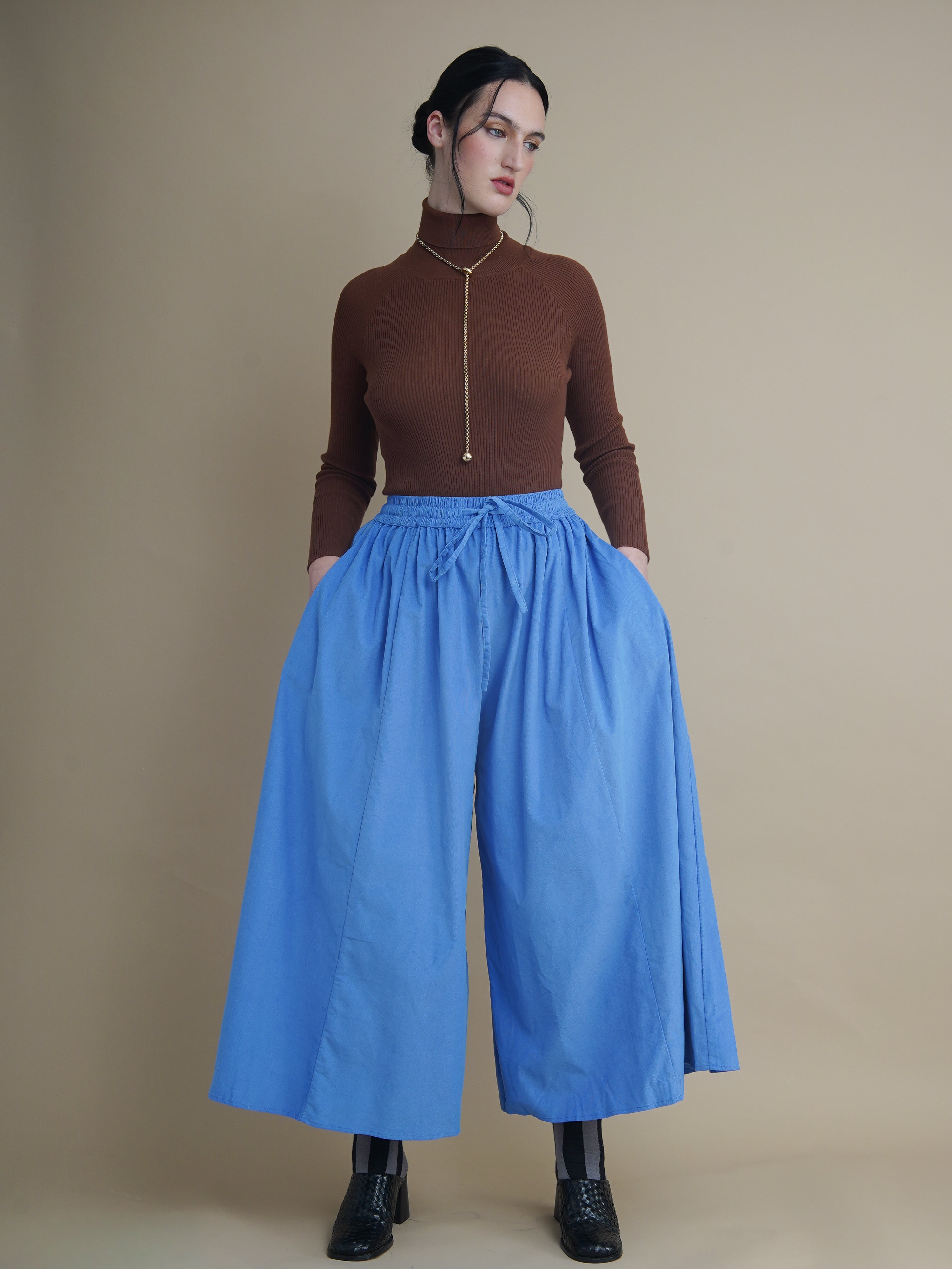 Charlie Blue Corduroy Wide-Leg Palazzo Pants – Kemi Telford