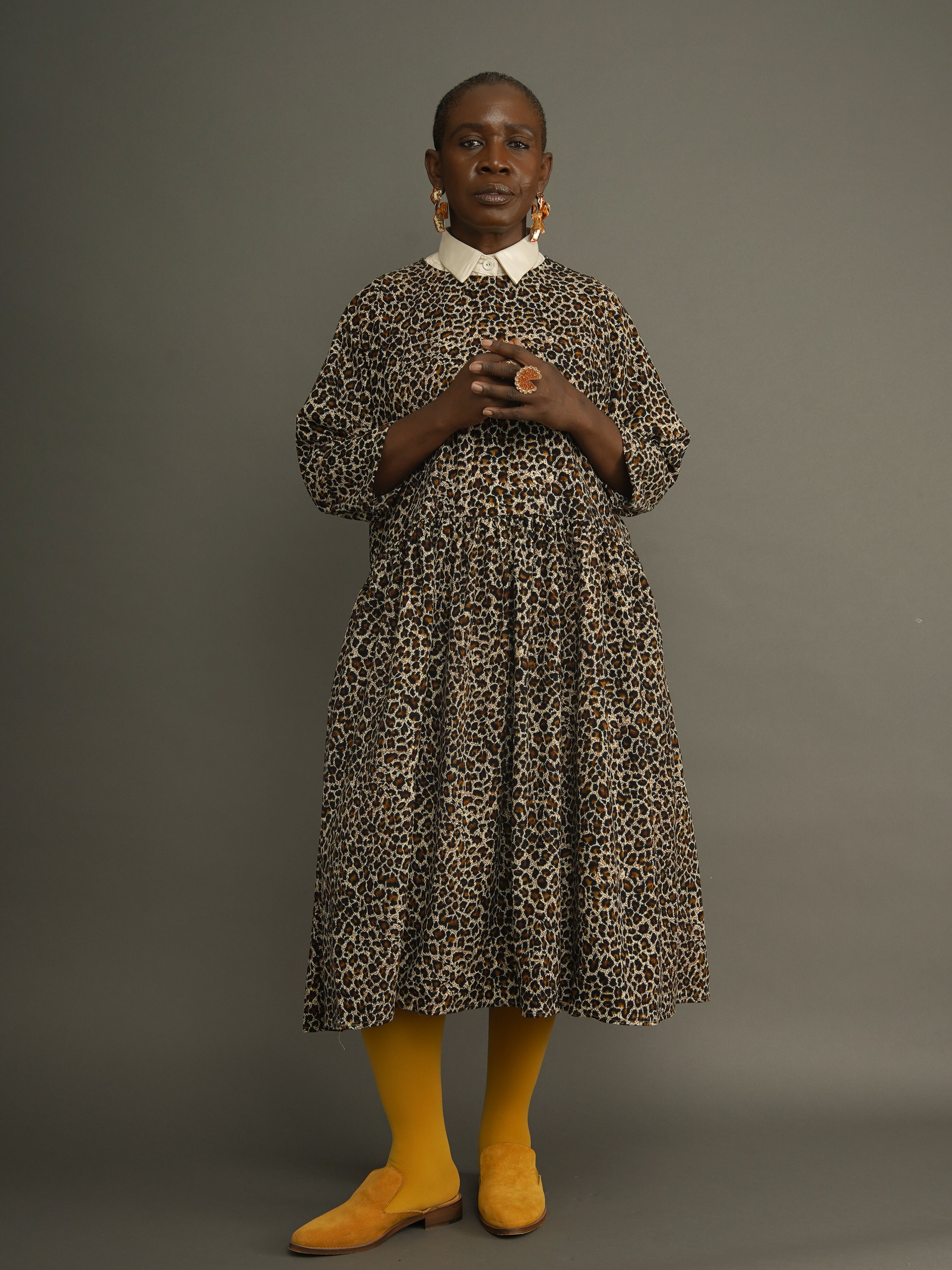 Folashade Corduroy Free Dress | Leopard Print by Kemi Telford