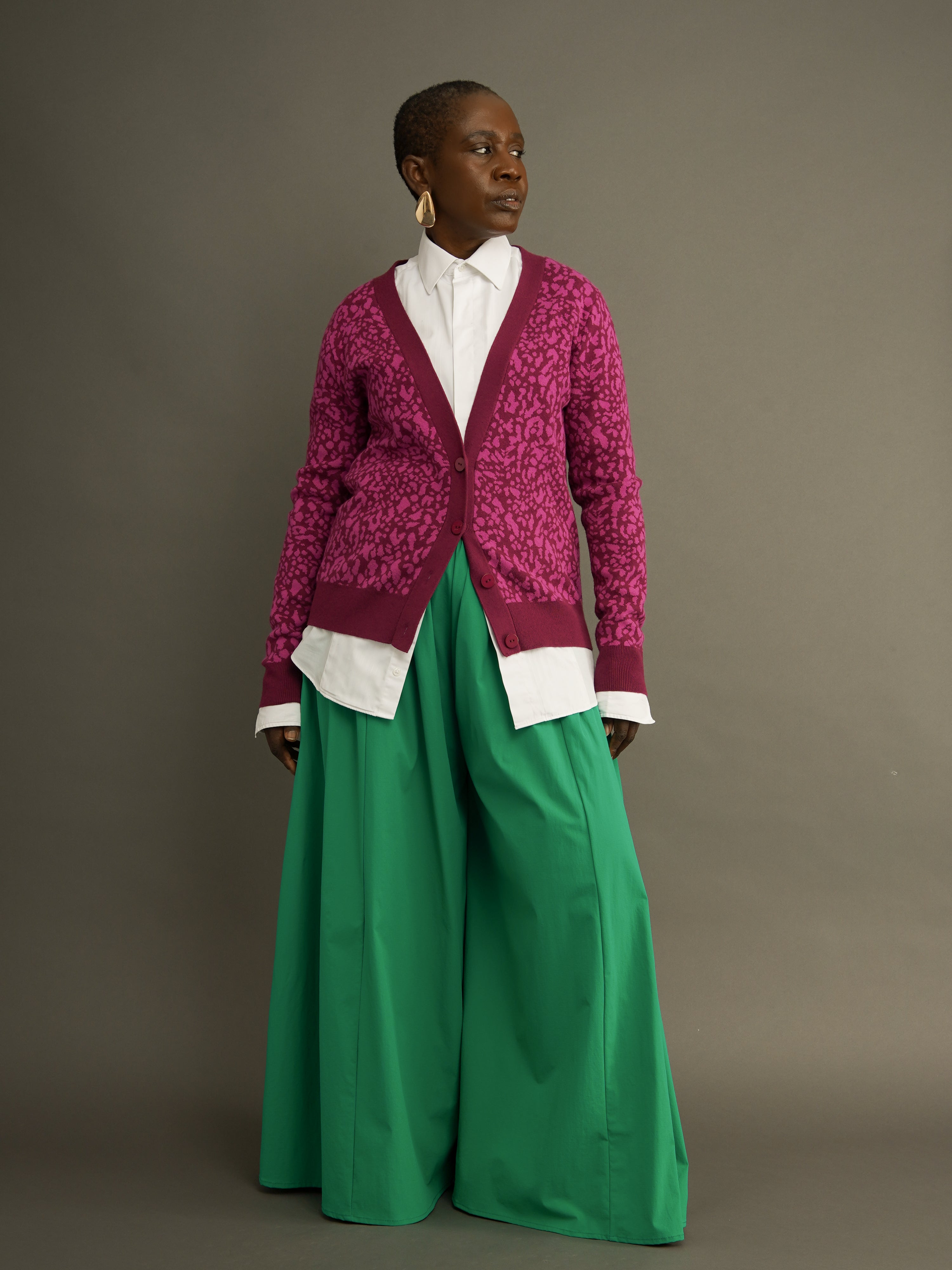 The Oyin Cardigan – Magenta Leopard | Kemi Telford