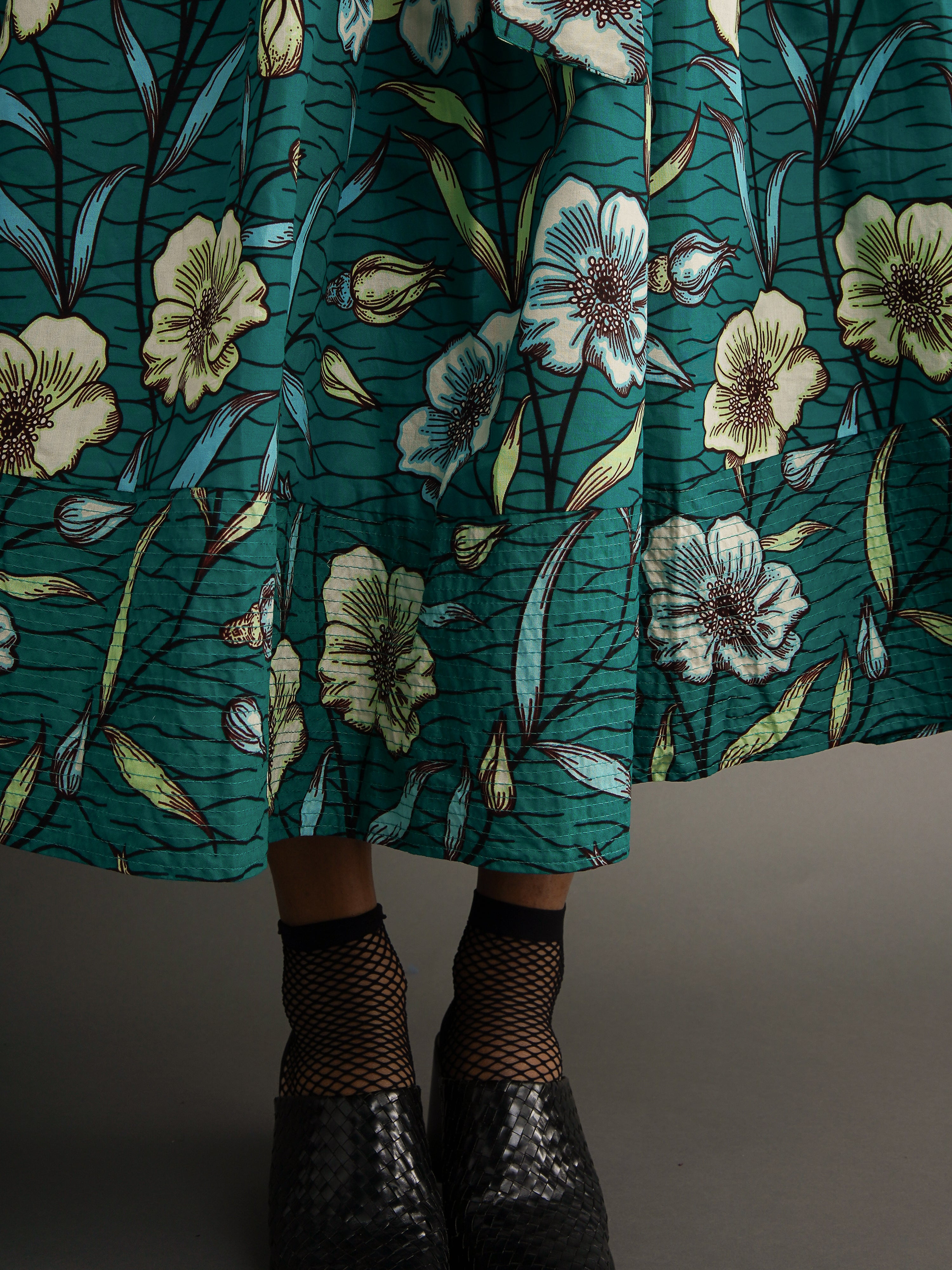 Naija Gathered Skirt – Structured Dutch Wax Cotton – Kemi Telford