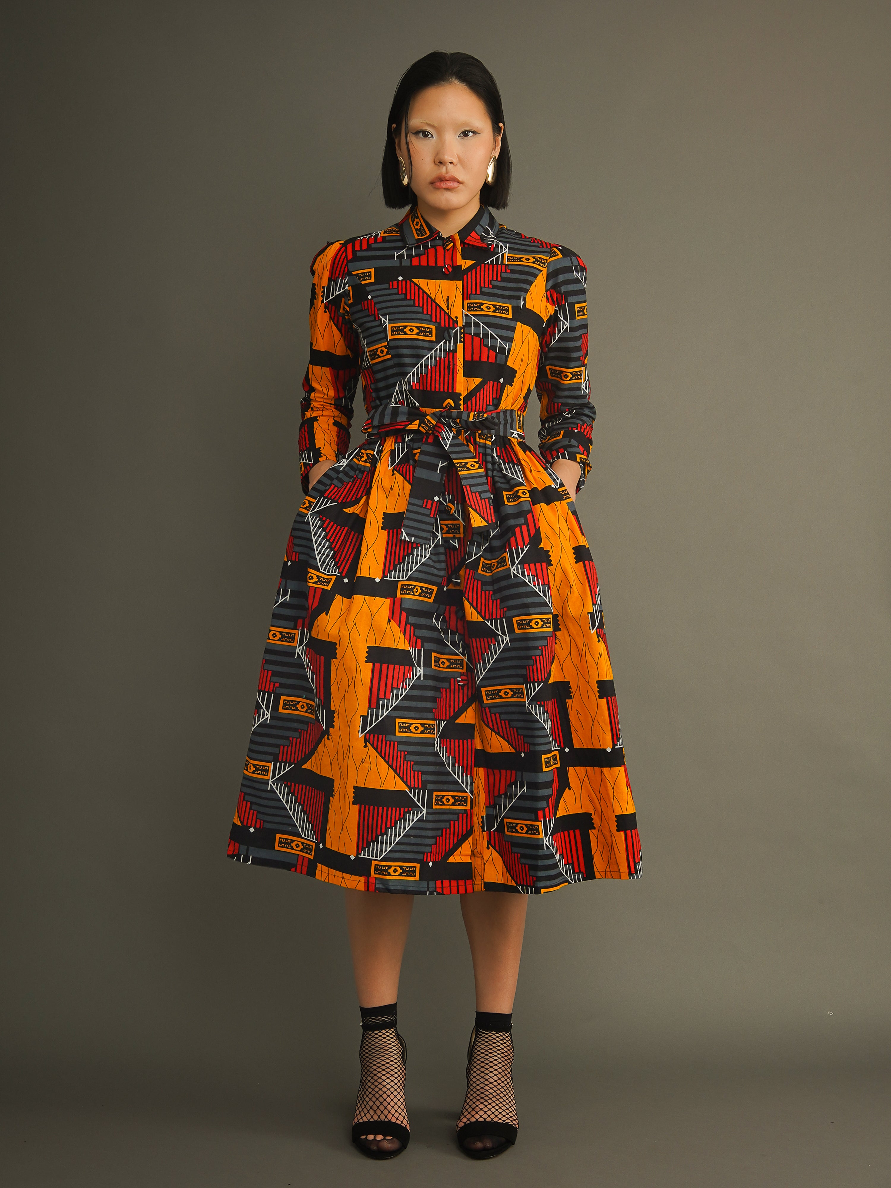 Aye Dress – Dutch Wax Shirt Dress with Pockets | Kemi Telford