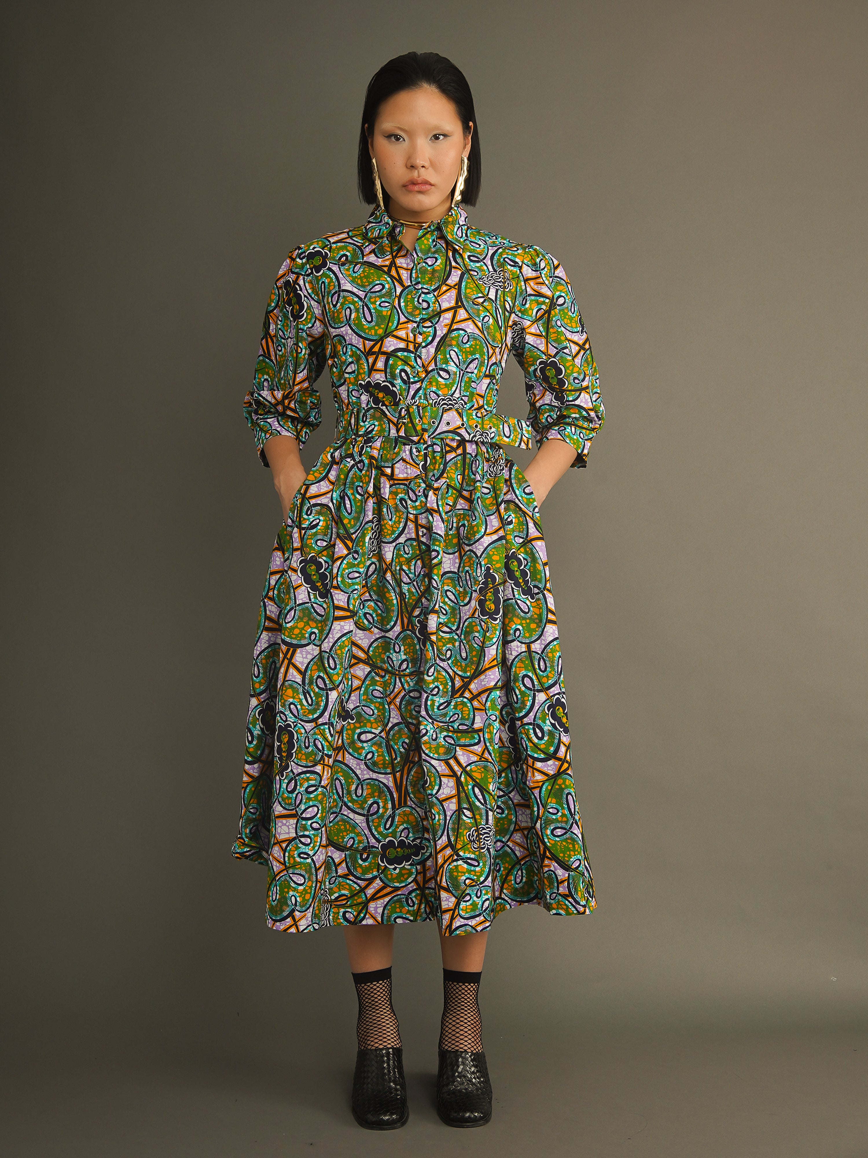 Kemi Telford Dutch Wax Shirt Dress – Tailored & Timeless