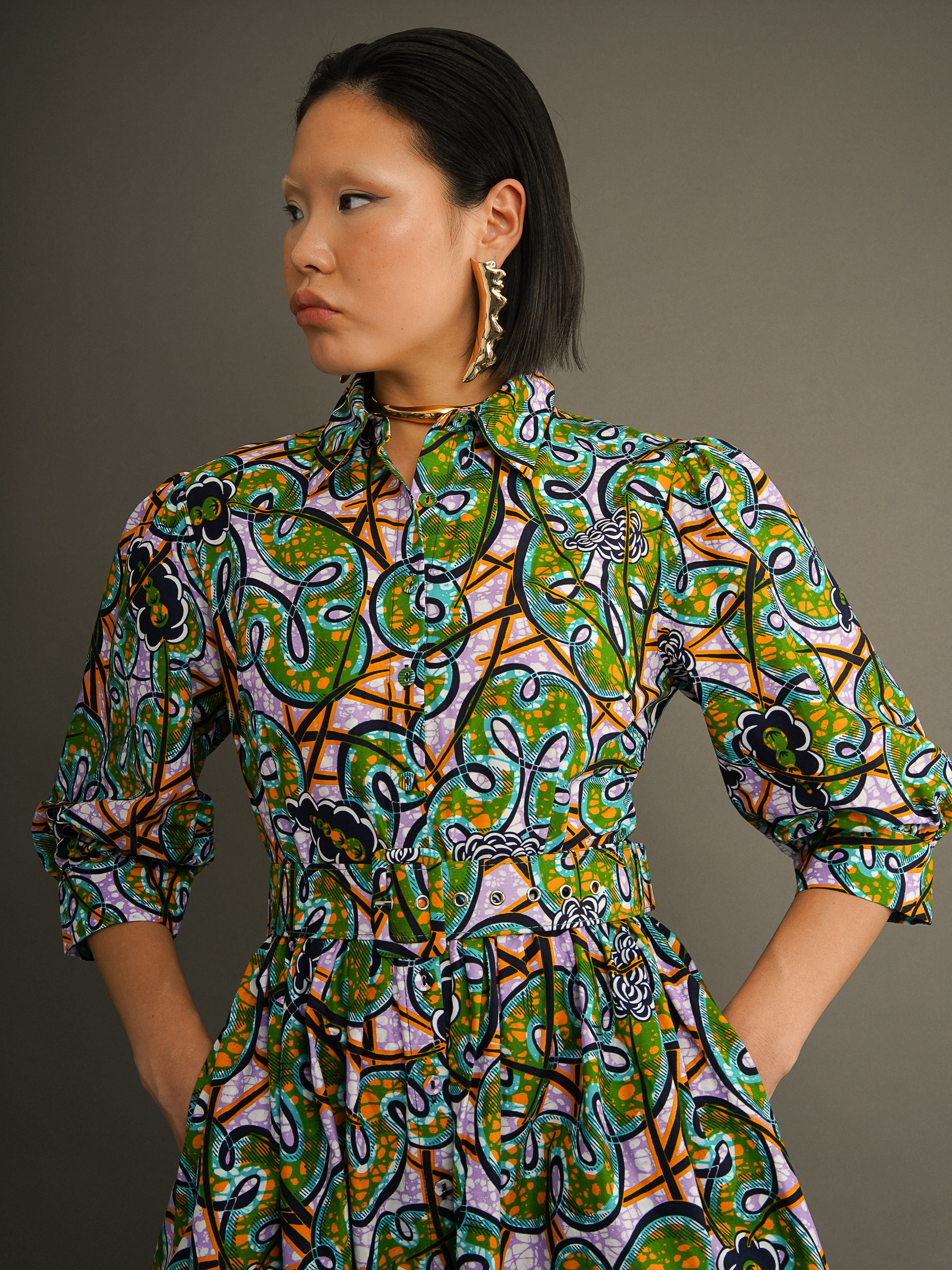Kemi Telford Dutch Wax Shirt Dress – Tailored & Timeless