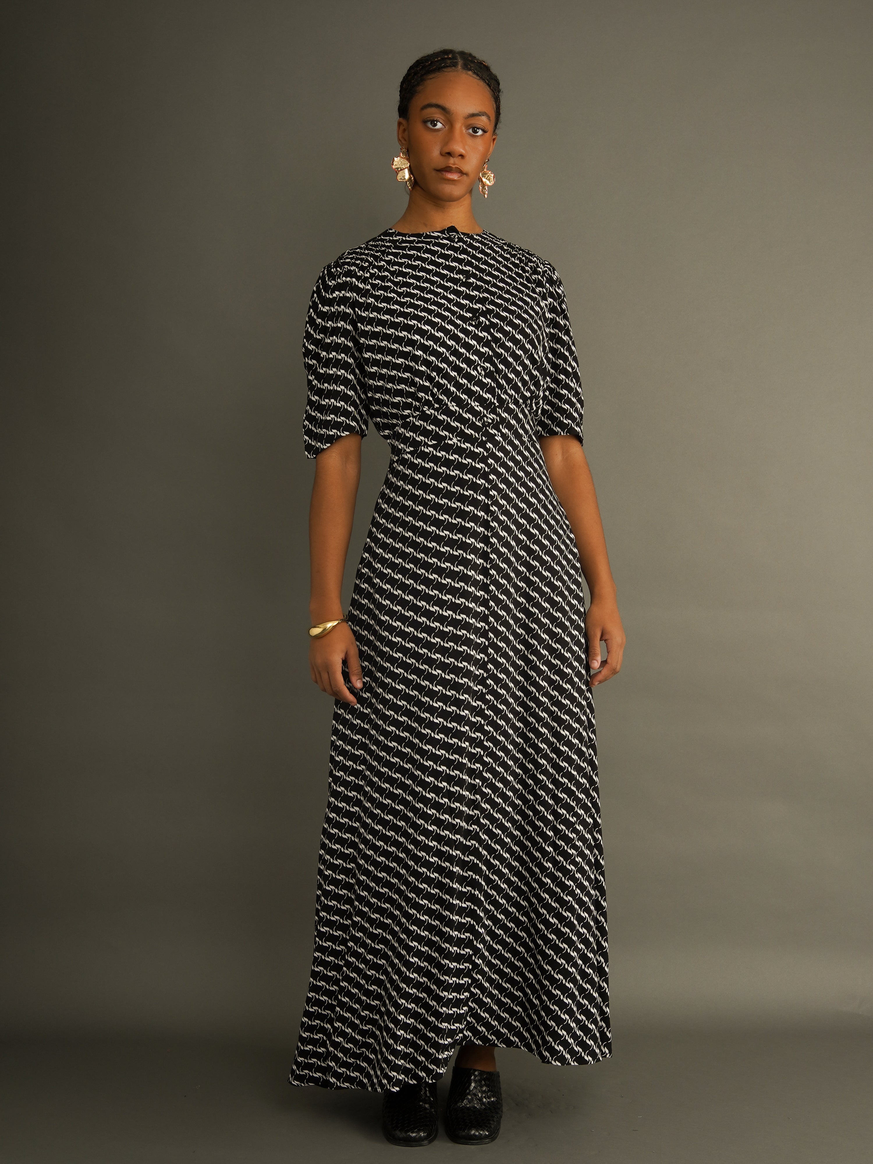 DRESS FORM Miss 10 マネキン 2nd Edition The Memory Dress - Black & White Abstract Print in Viscose – Kemi