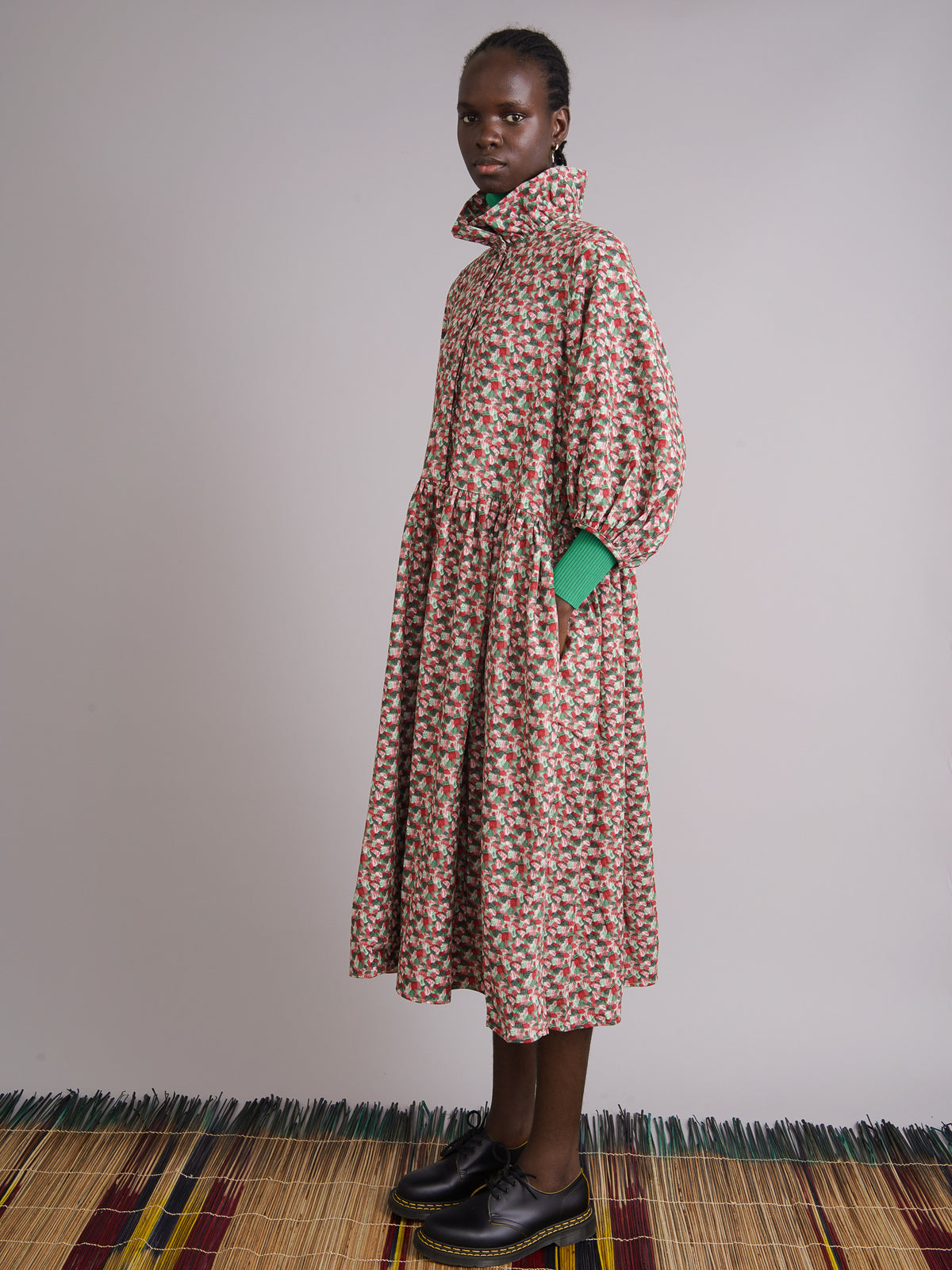 Tokunbo Pink Cord Dress, full length view