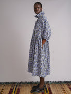 Tokunbo Blue Cord Dress, full length view