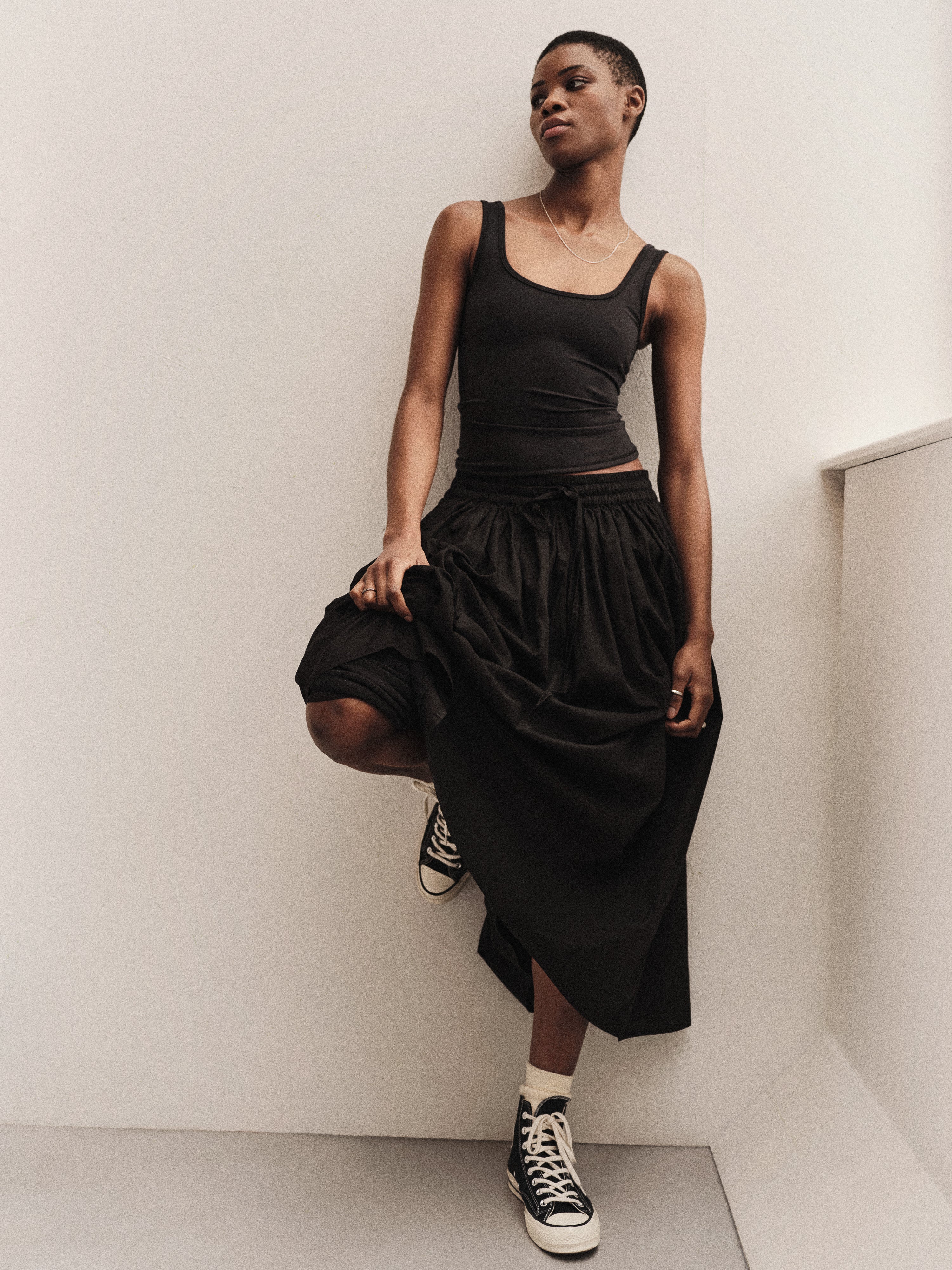 ！！?！andmary Mel gather skirt black ANDMARY】Mel gather skirt