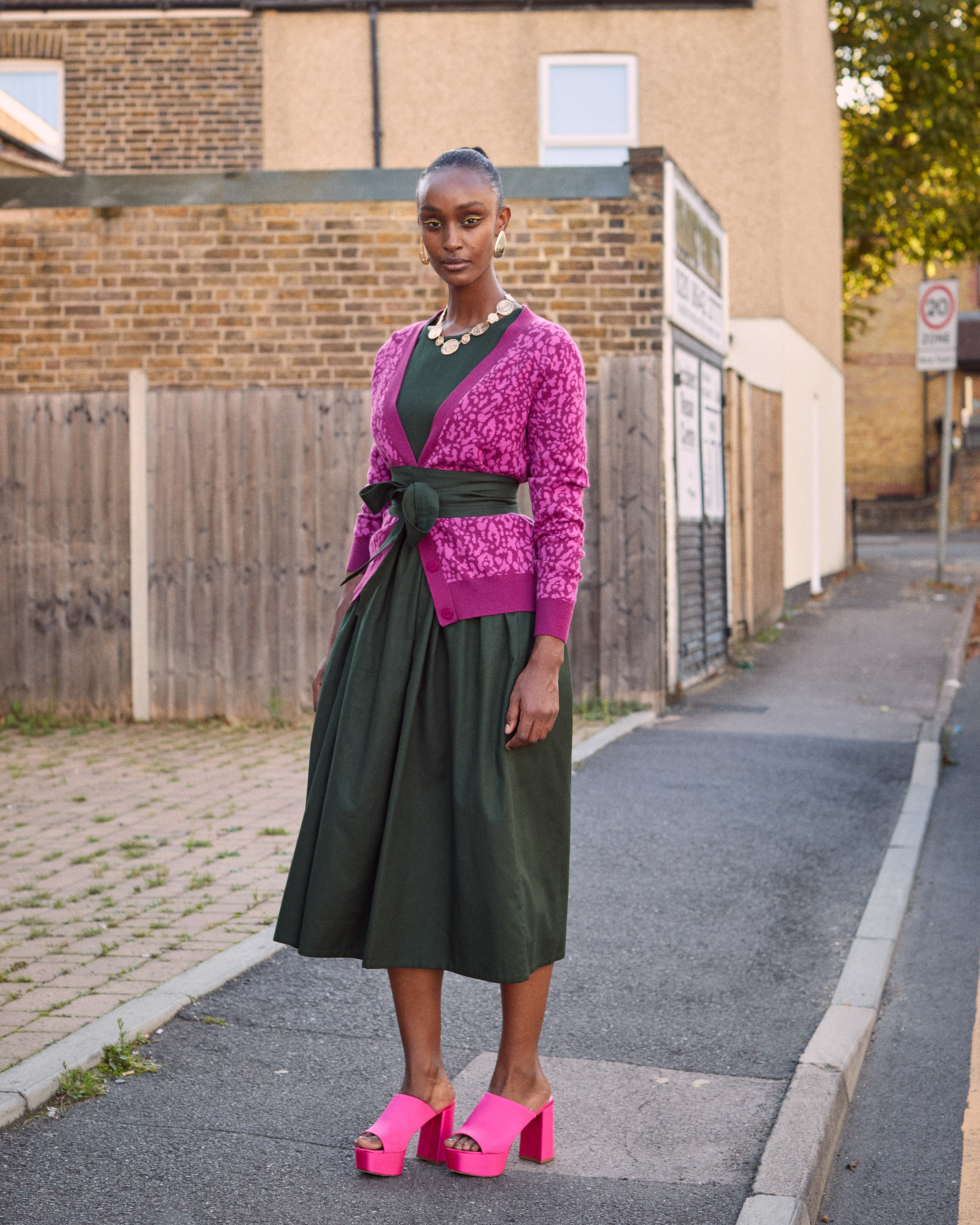 The Oyin Cardigan – Magenta Leopard | Kemi Telford