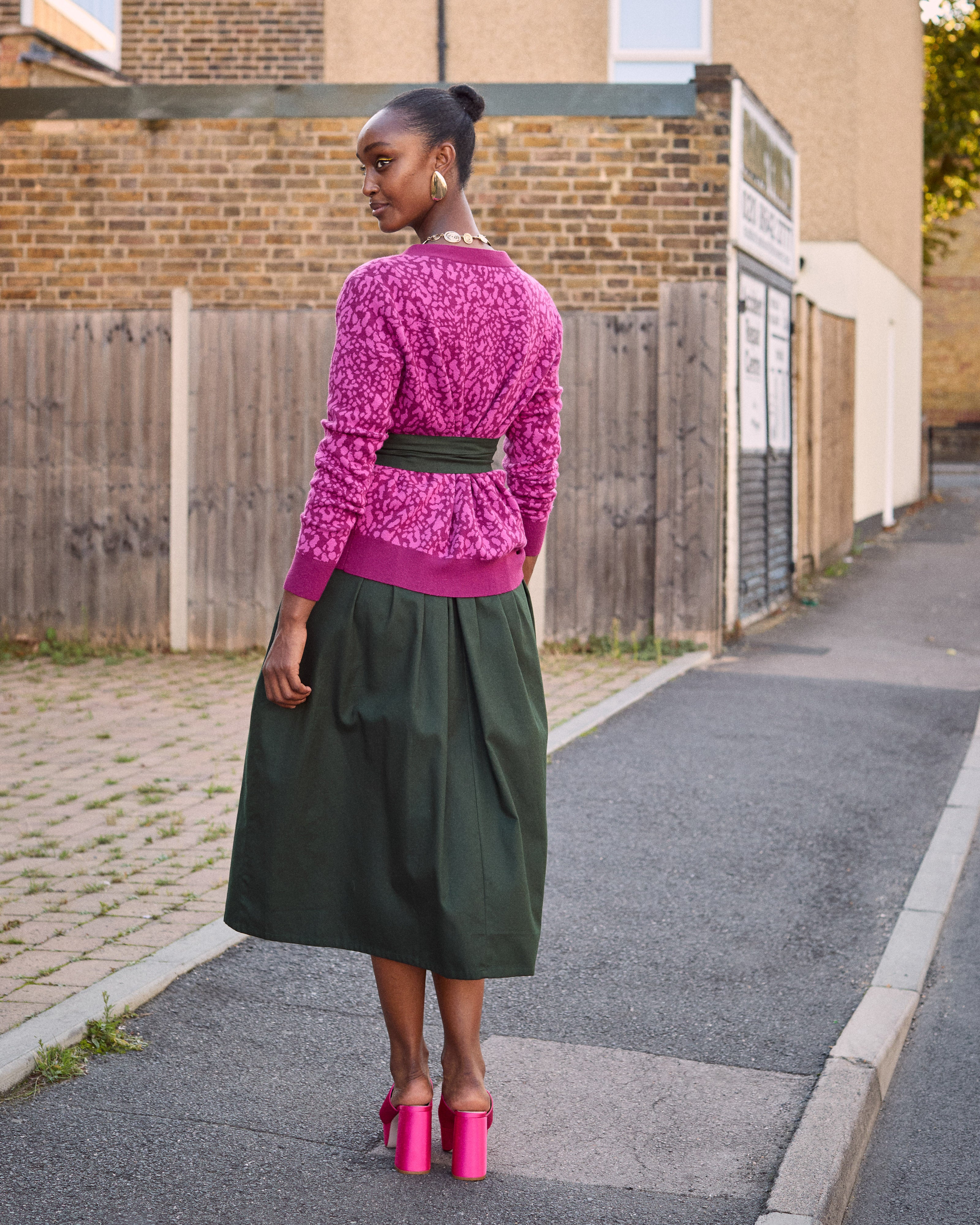 The Oyin Cardigan – Magenta Leopard | Kemi Telford