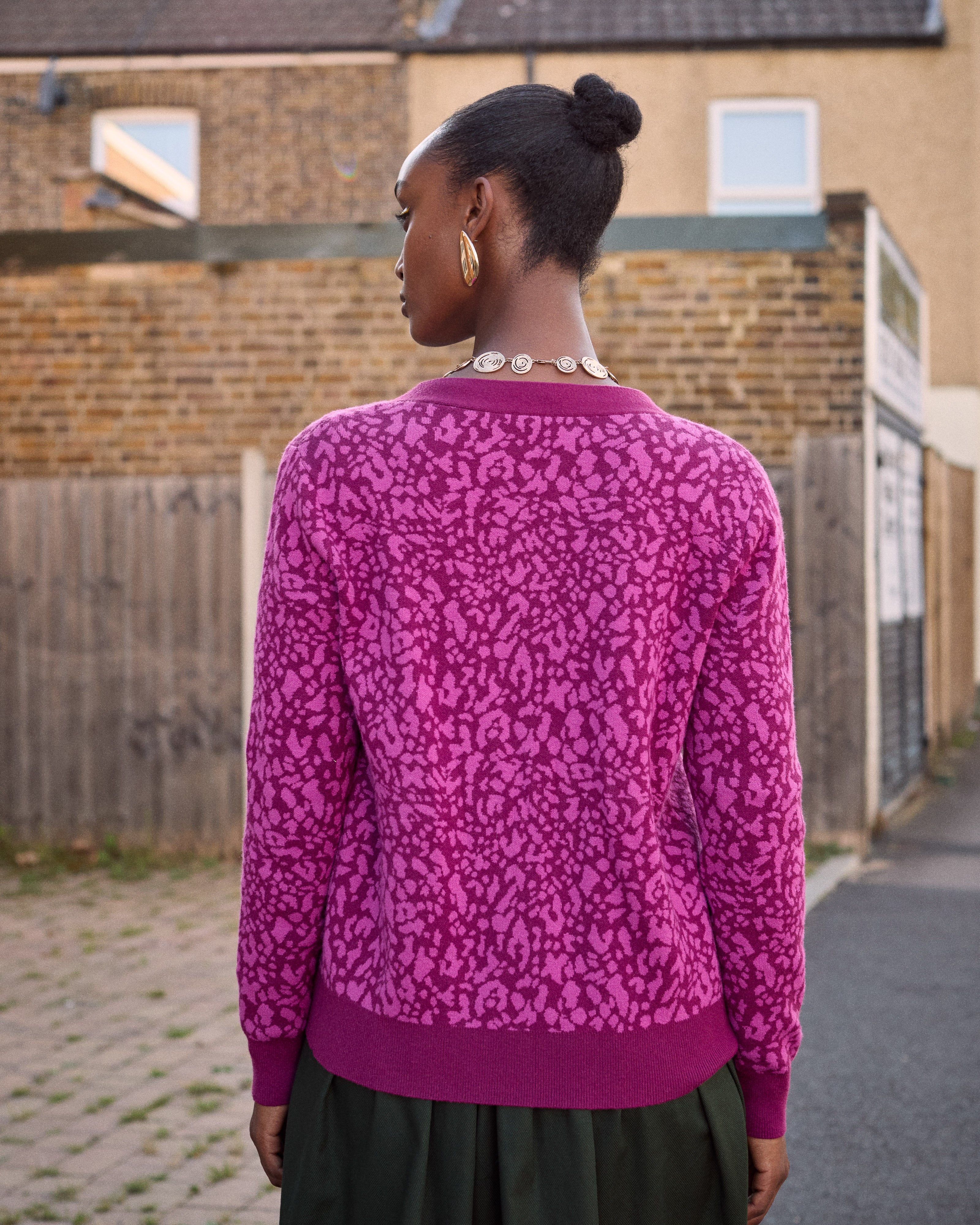 The Oyin Cardigan – Magenta Leopard | Kemi Telford