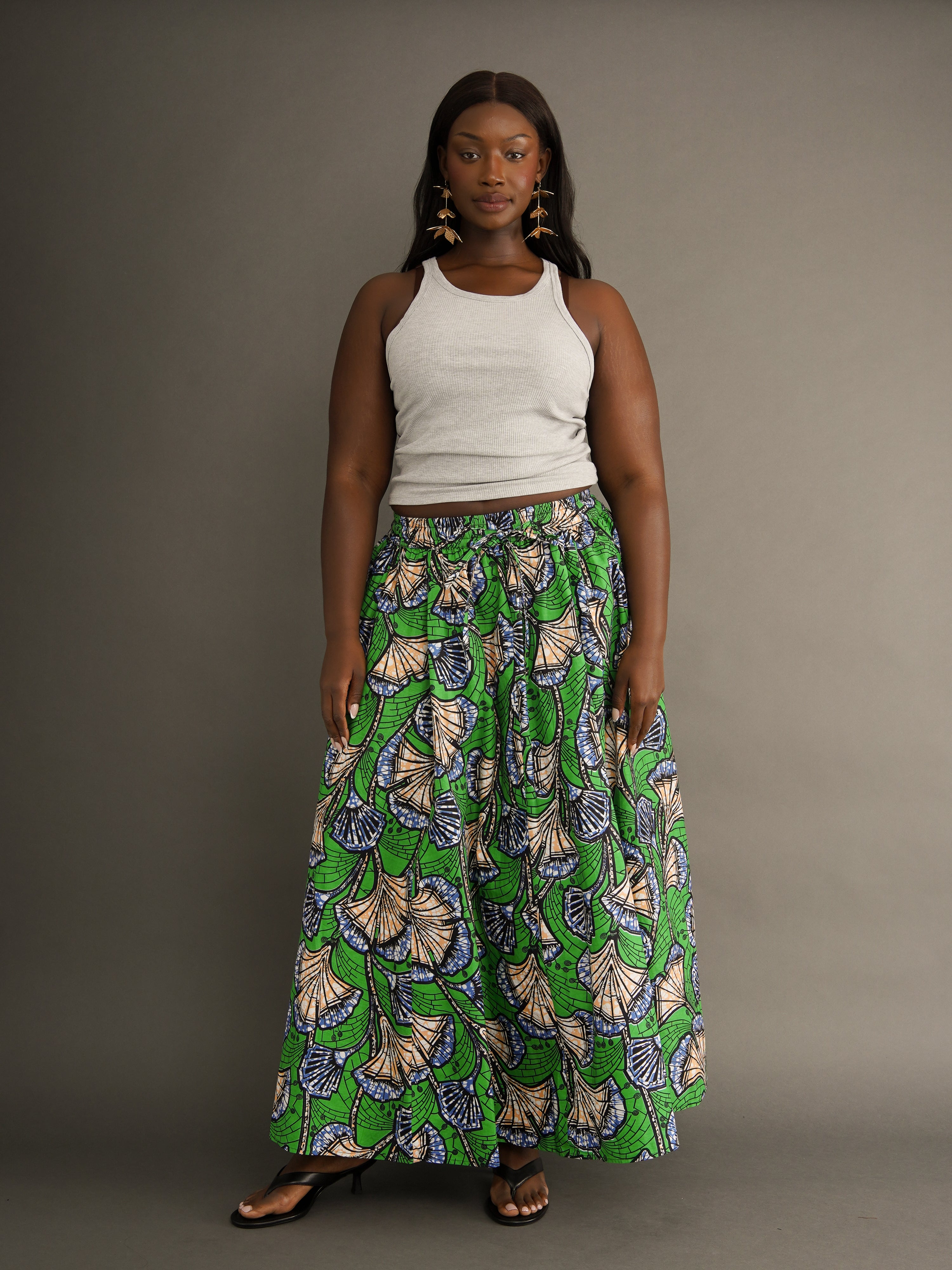 Maxine Structured Cotton Bold Maxi Skirt – Kemi Telford