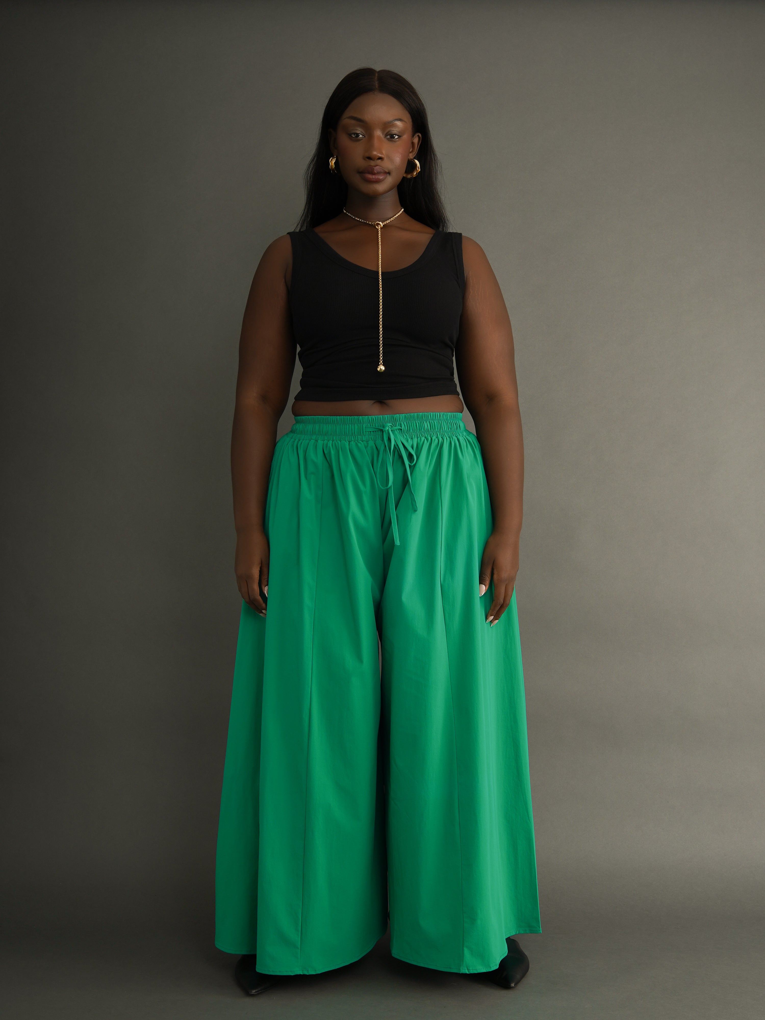 Charlie Black Palazzo Pants – Wide-Leg Trousers| Kemi Telford