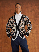 The Ada Cardigan in Geometric Print