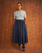 Kemi Telford Denim Midi Skirt with Pockets