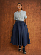 Kemi Telford Denim Midi Skirt with Pockets