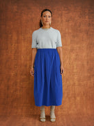 Peju Blue Midi Corduroy Skirt, detail shot