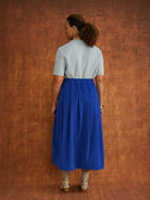 Peju Blue Midi Corduroy Skirt, side view