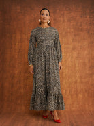 Folashade Corduroy Maxi Fitted Dress, detail shot