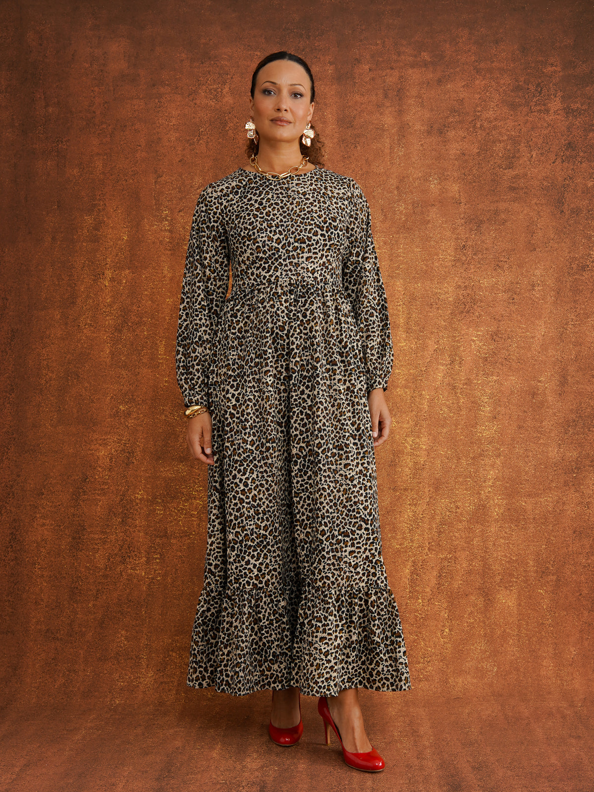 Folashade Corduroy Maxi Fitted Dress, detail shot