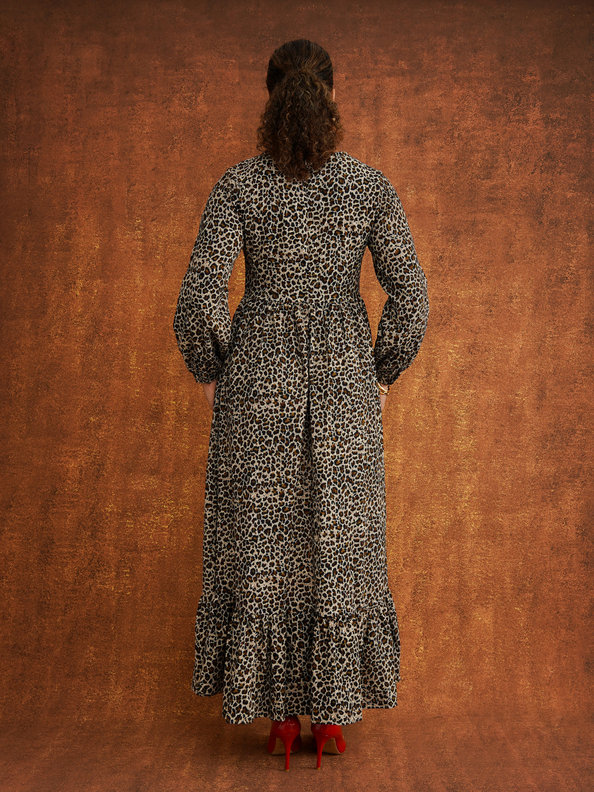 Folashade Corduroy Maxi Fitted Dress, close-up detail