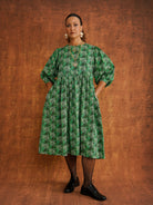 Megan Green Dress, side view