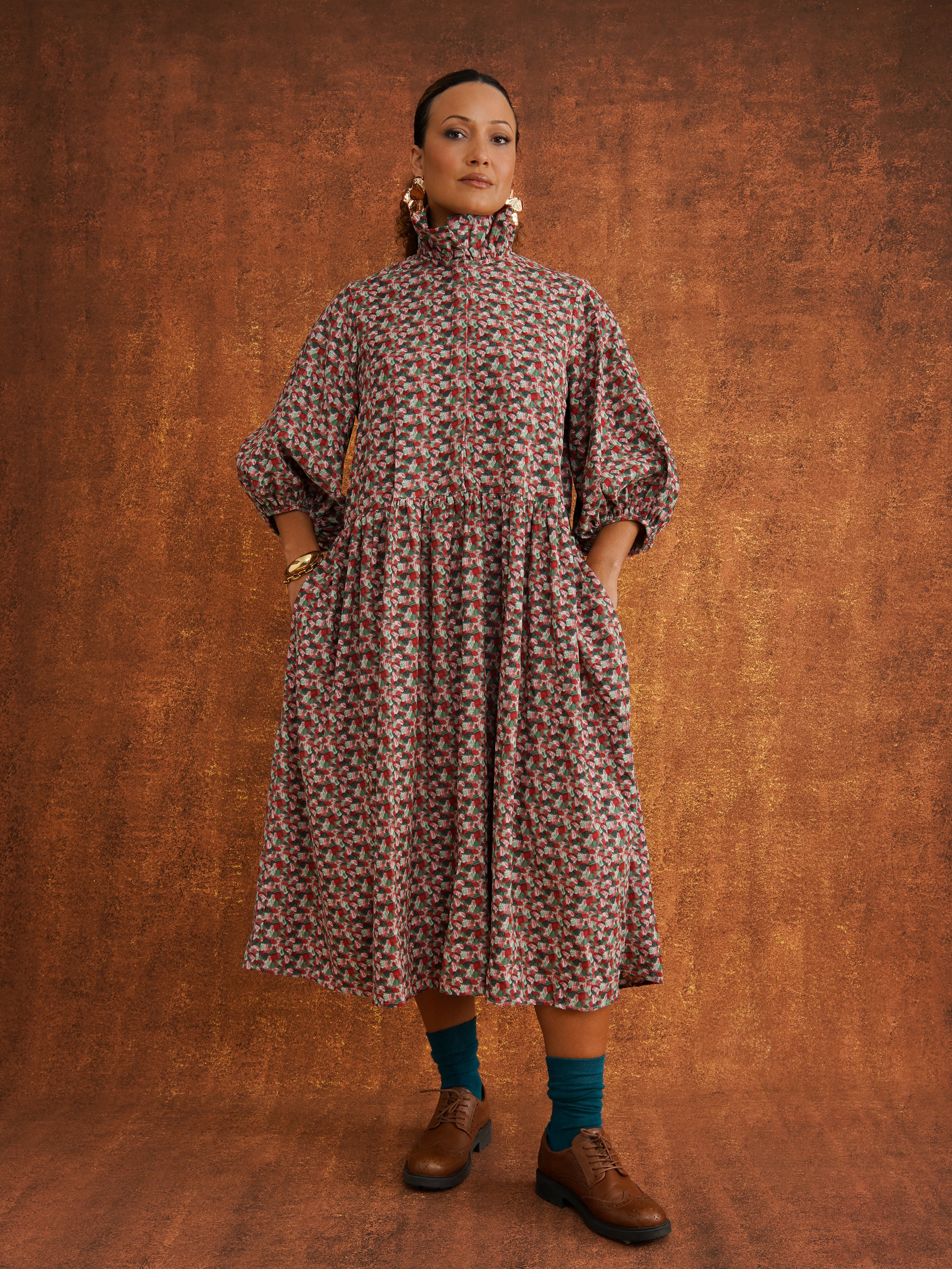 Tokunbo Pink Cord Dress, front view