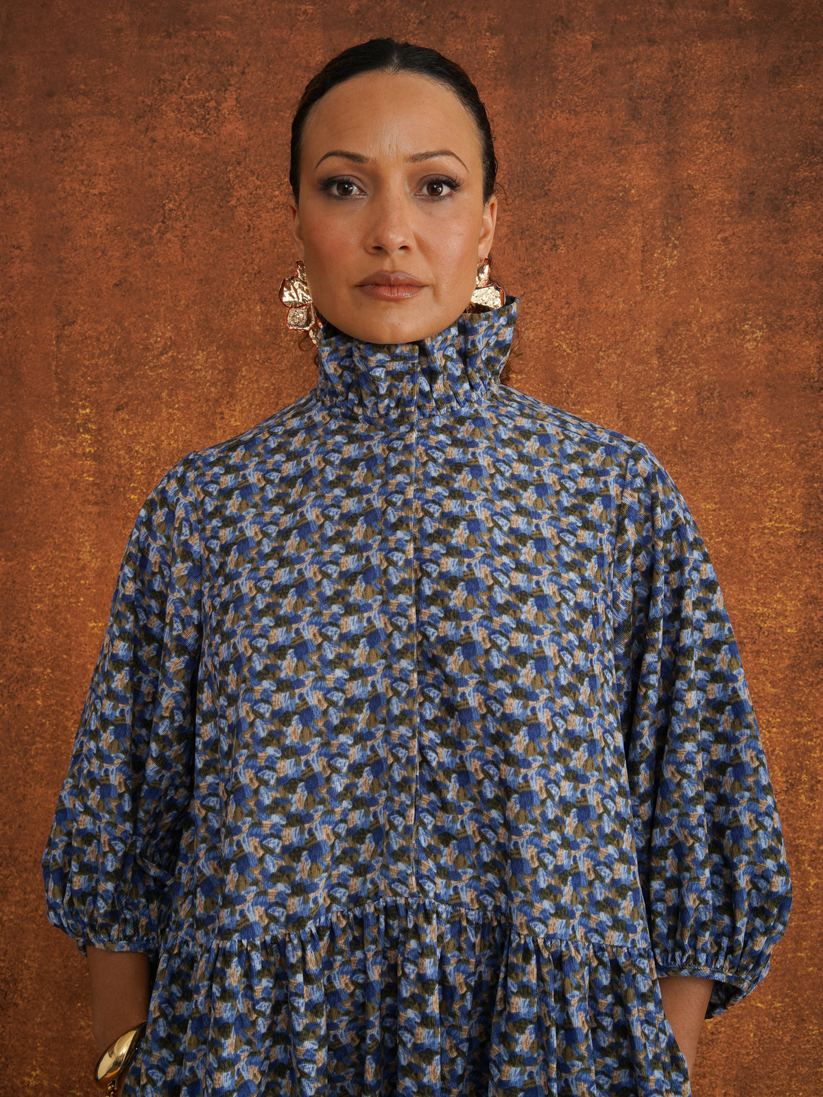 Tokunbo Blue Cord Dress, side view