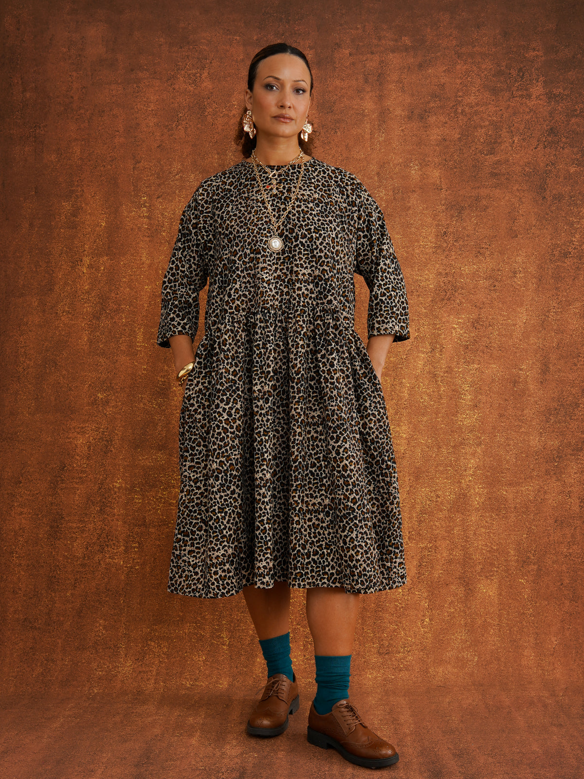 Folashade Corduroy Free Dress, worn by Charli, front view
