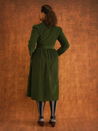 Peju Bottle Green Needlecord Shirt Dress, detail shot