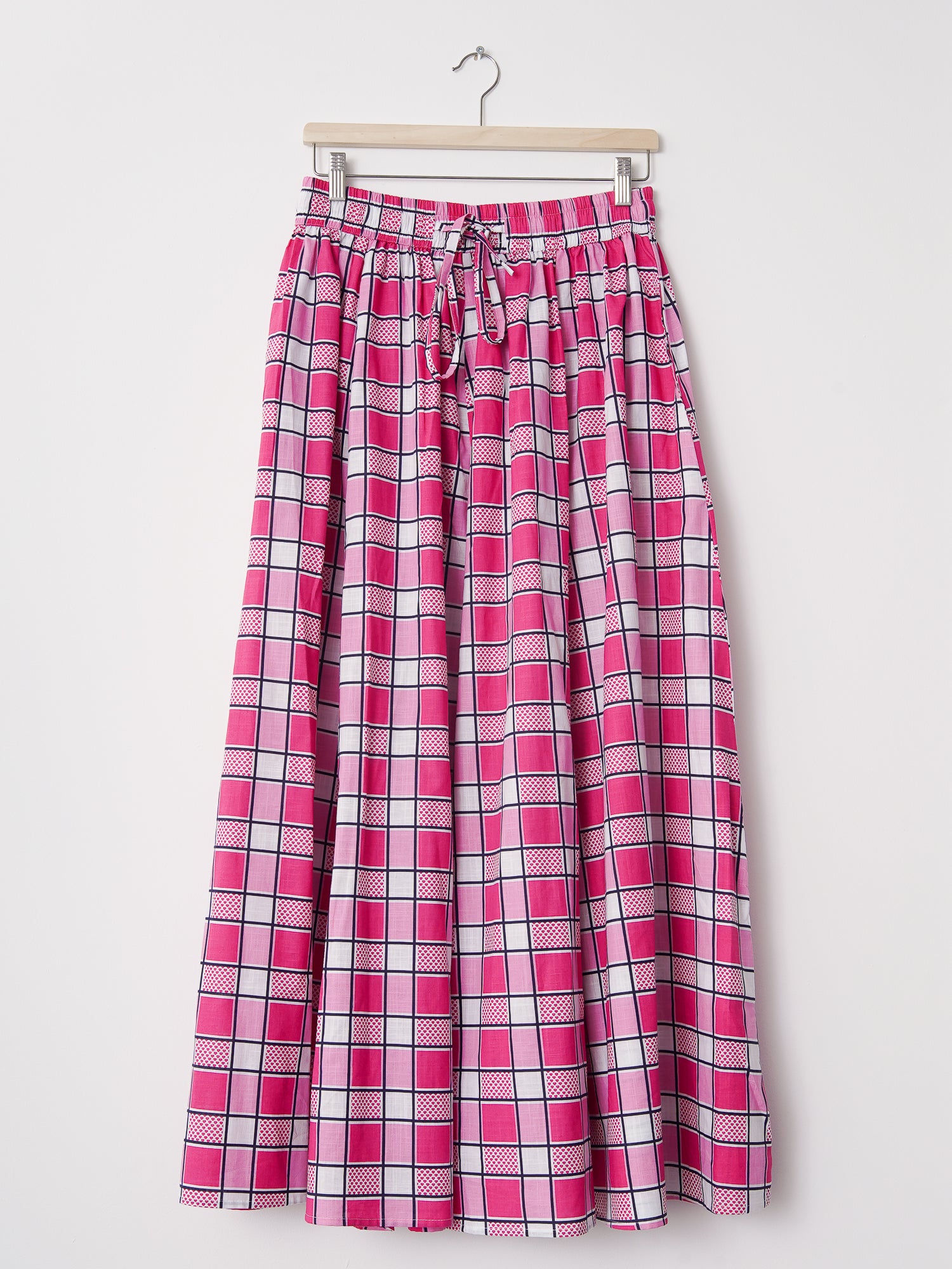 Sutton Pink 8 Panel Maxi Drawstring Skirt